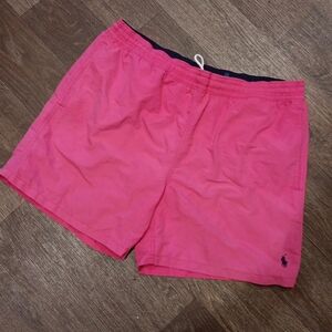 Polo Ralph Lauren Pink Swim Shorts Men’s XL  Elastic Waist Nylon VGC